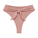 Montce Prima Pink Sparkle Paula Tie-Up Bikini Bottom Bikini Bottom