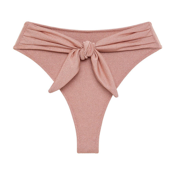 Montce Prima Pink Sparkle Paula Tie-Up Bikini Bottom Bikini Bottom