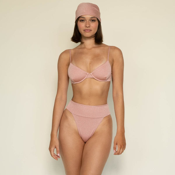 Montce Prima Pink Sparkle Tamarindo Binded Bikini Bottom Bikini Bottom
