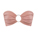 Montce Prima Pink Sparkle Tori Ties Bandeau Bikini Top Bikini Top
