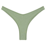 Montce Sage Green Rib Binded Thong Bikini Bottom Bikini Bottom