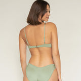 Montce Sage Green Rib Dainty Bikini Top Bikini Top