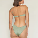 Montce Sage Green Rib Lulu Bikini Bottom Bikini Bottom