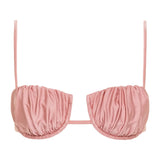 Montce Satin Rose Petal Bikini Top Bikini Top
