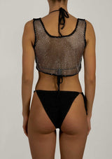 PARAMIDONNA | Emotional and cool swimwear and beachwear brand Crystal Top Raly Black One size