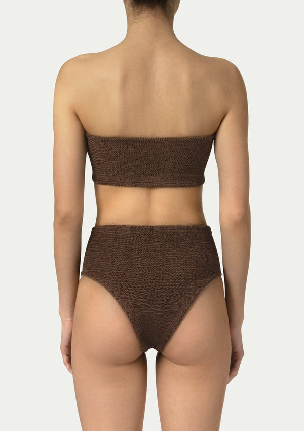 PARAMIDONNA | Emotional and cool swimwear and beachwear brand FRIDA HIGH-WAIST CHOCO Bikini Set ONE SIZE