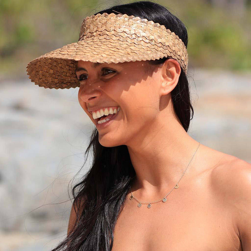 Beach Luxe Havana Sun Visor - Tan Hat