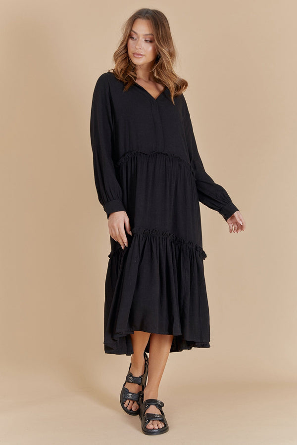 BEFORE ANYONE ELSE BAE | ISADORE DRESS - BLACK LINEN Dress