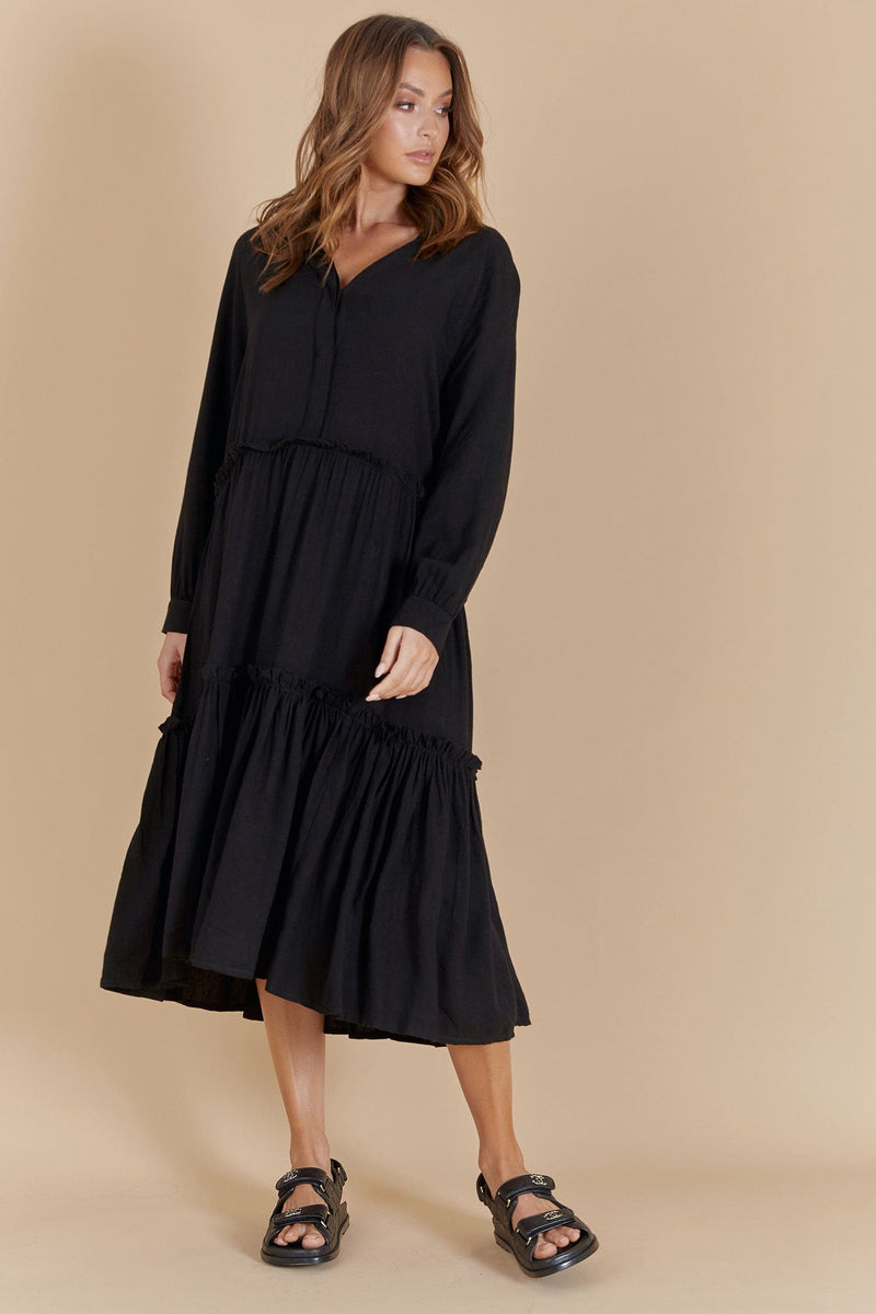 BEFORE ANYONE ELSE BAE | ISADORE DRESS - BLACK LINEN Dress