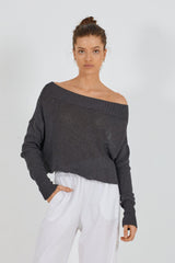 BEFORE ANYONE ELSE DESIREE KNIT TOP - GREY Apparel & Accessories