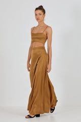 BEFORE ANYONE ELSE IRIANNA CROP TOP - GOLD TOFFEE