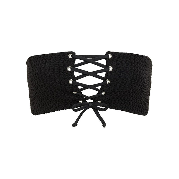 Montce Montce | Black Crochet Corset Bikini Top Bikini Top