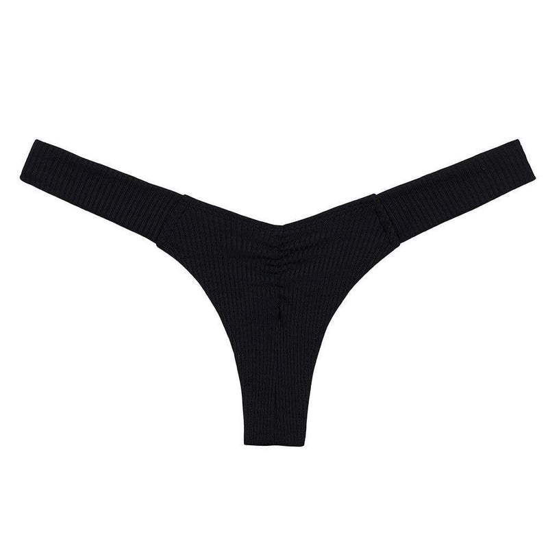 Montce Montce | Black Rib Uno Bikini Bottom Bikini Bottom