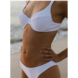 Revivre - to live again The 'Celine' Reversible Underwire Bikini Bra in White Seagrass Bikini Bra